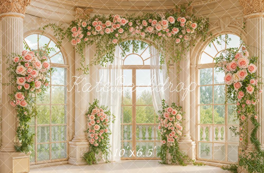 Kate Spring Romantic Flower Arch Columns Windows Backdrop Designed by Emetselch