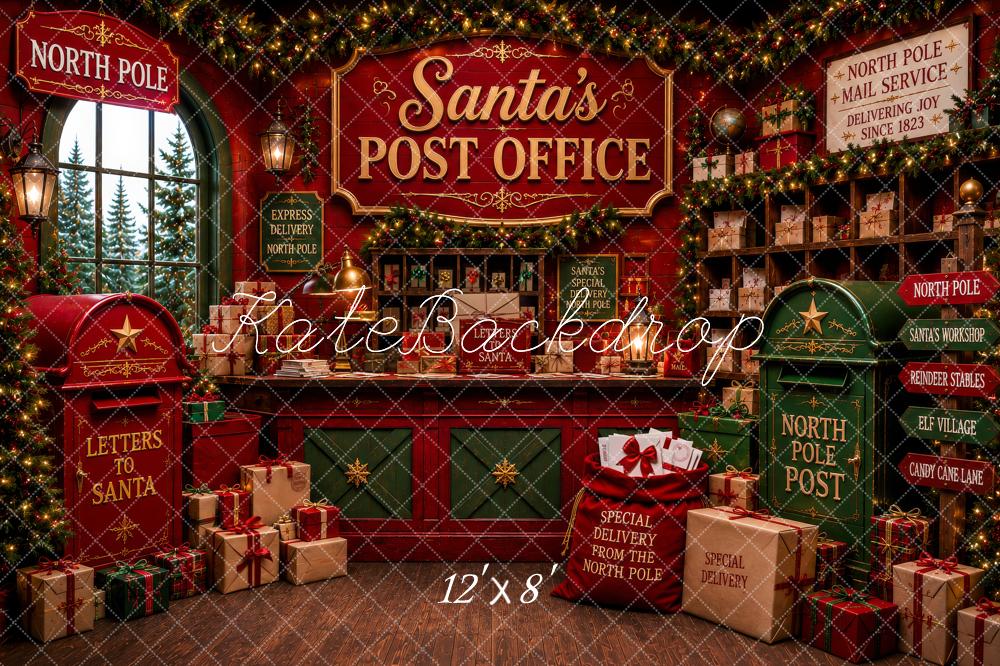 Kate Christmas Santa's Post Office North Pole Gifts Printed Backdrop Designed by Megan Leigh Photography