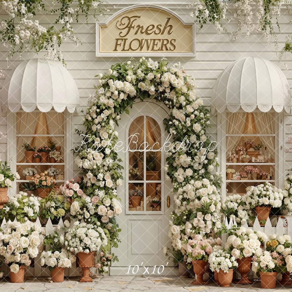 SALE Kate Spring Flower Arch White Shop Picket Fence Backdrop Designed by Emetselch