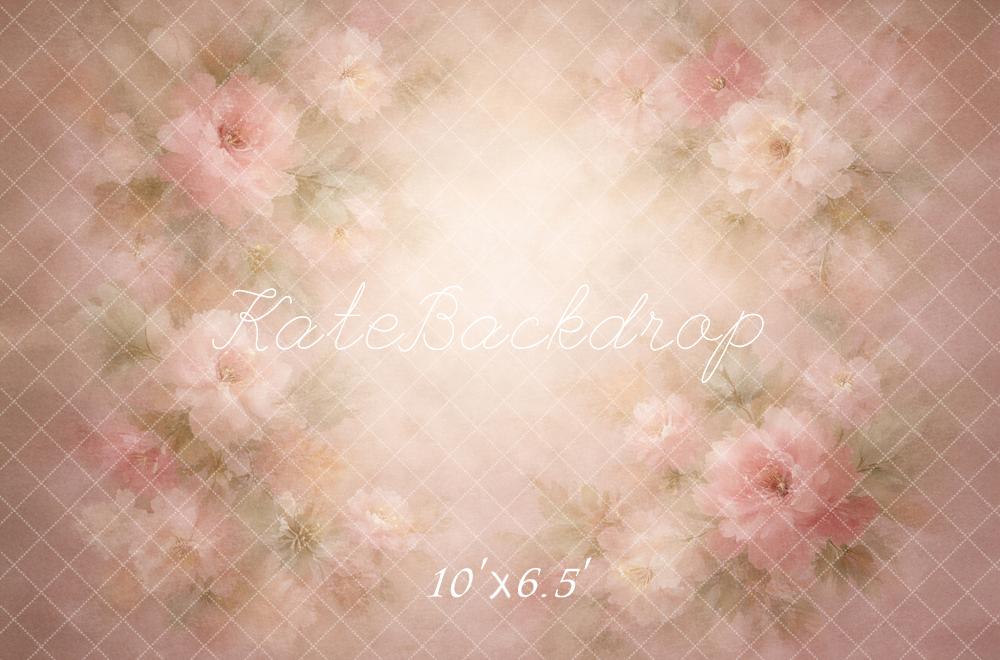Kate Fine Art Abstract Texture Pink Flower Printed Backdrop Designed by Mandy Ringe Photography