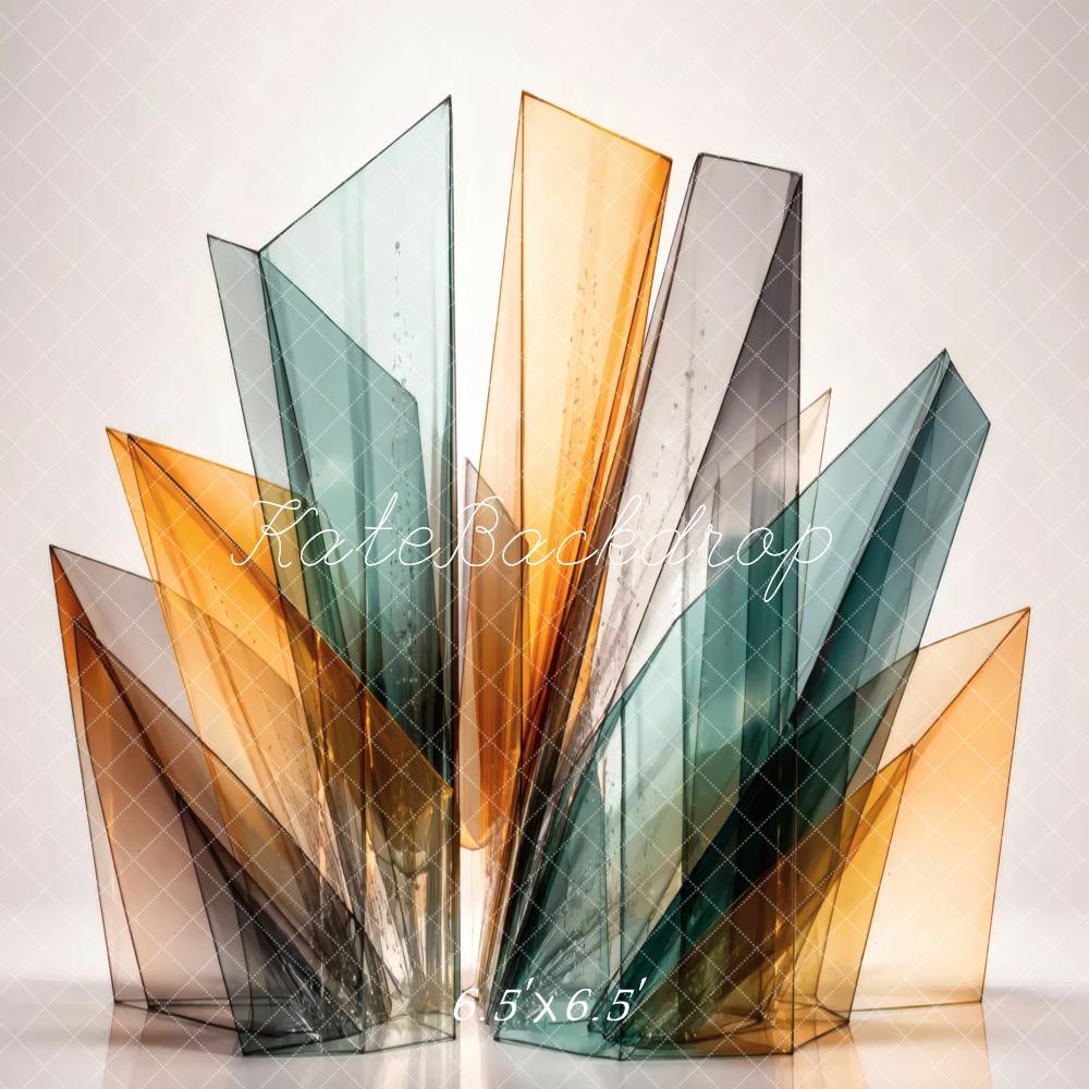 Kate Abstract Geometric Glass Shapes Printed Backdrop Designed by Vertigo Productions