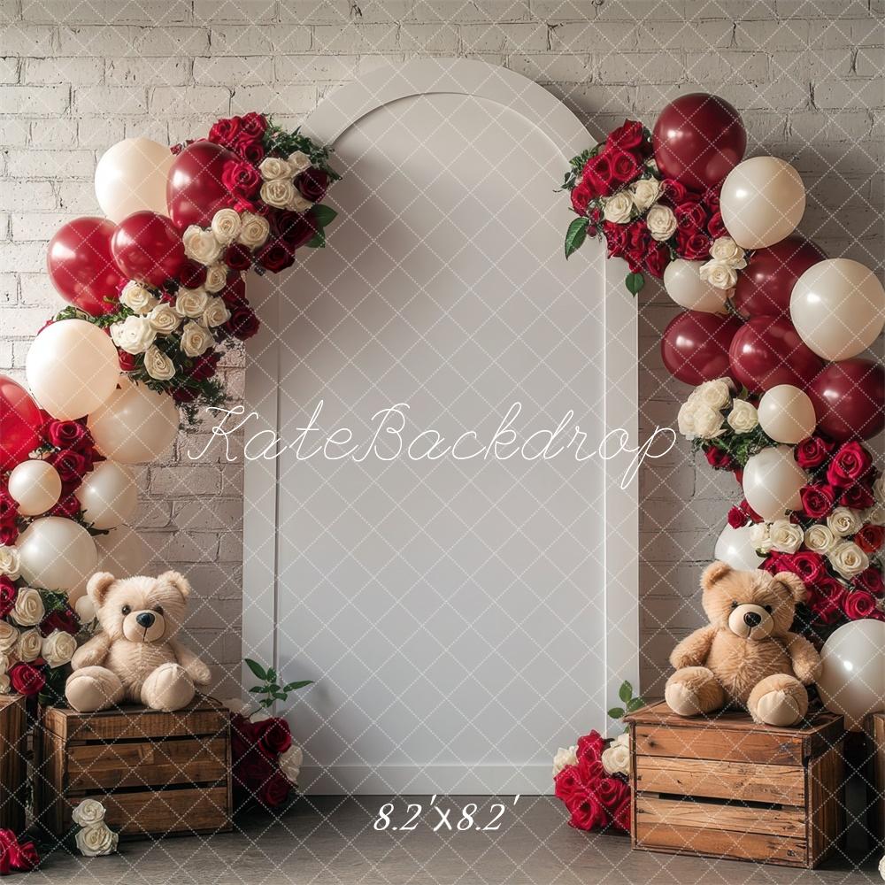 Kate Valentine Balloon Teddy Bear Arch Backdrop Designed by Mini MakeBelieve