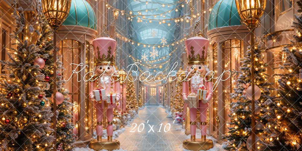 Kate Christmas Street Nutcracker Shop Lights Backdrop Designed by Emetselch