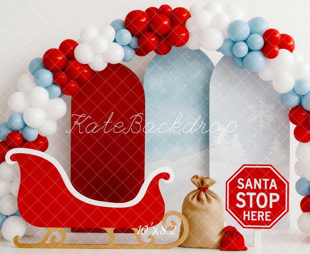 Fondo de globos de Santa en trineo de Navidad diseñado por Patty Roberts