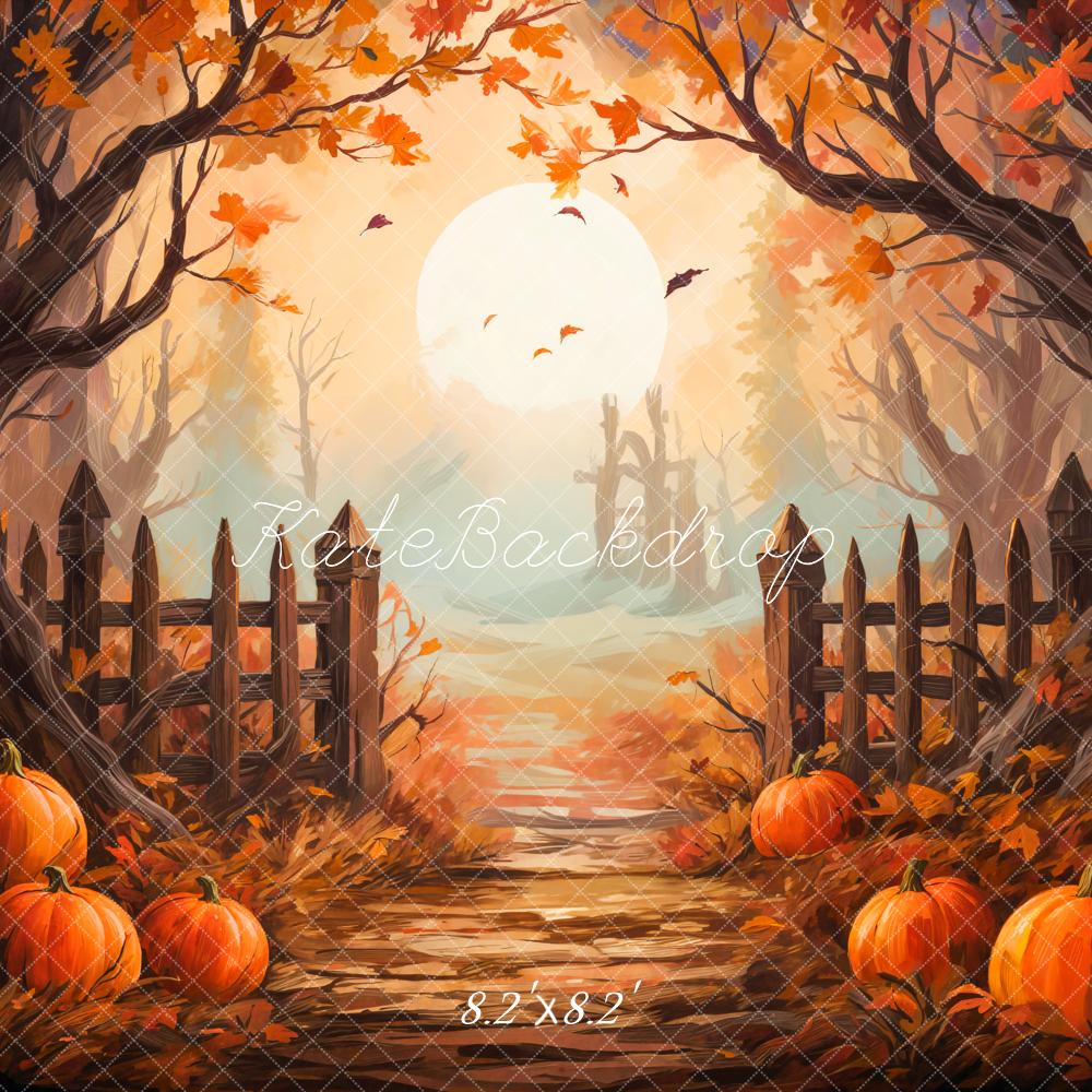 Enchanted Autumn Pumpkin Pathway Backdrop