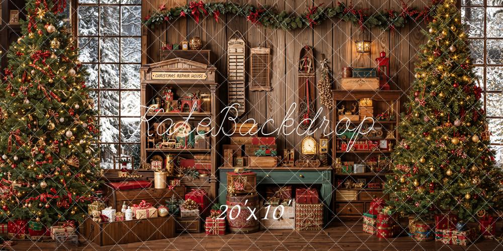 Kate Christmas Tree Toys Room Gifts Wood Wall Backdrop Designed by Emetselch