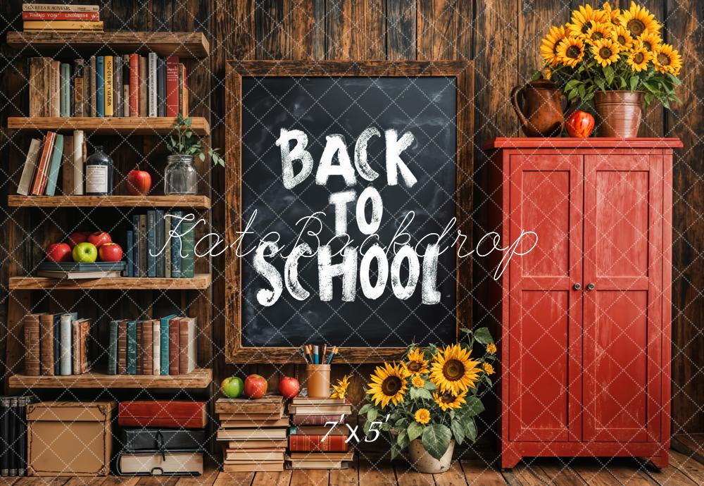 Rustic Vintage Classroom Backdrop Scene