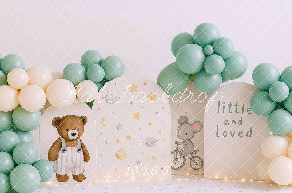 Kate Cake Smash Little Loved Bear Balloon Backdrop Designed by Patty Roberts
