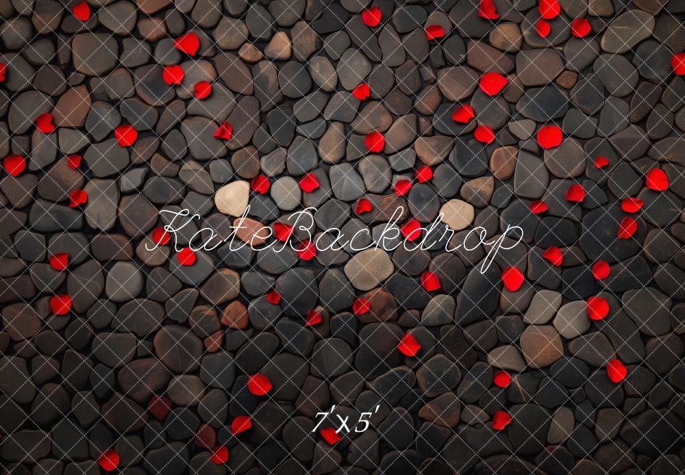 Pietra Rossa Petali Fiorali Sfondo a Terra Designed by Patty Roberts