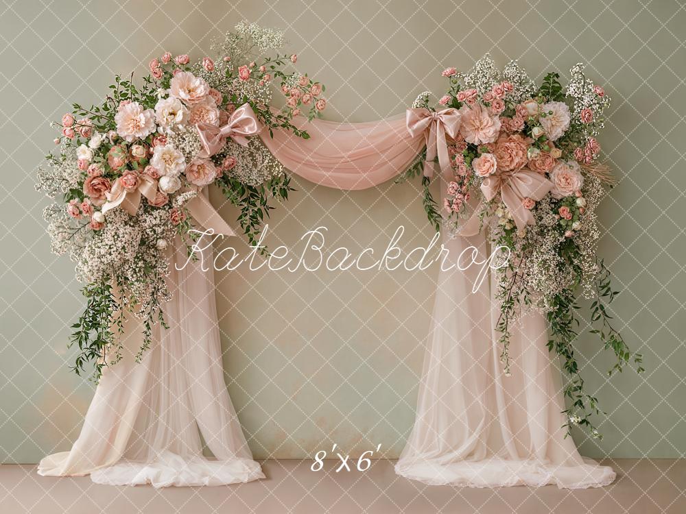 TEST Kate Spring Flower Arch Blush Pink Floral Drapes Backdrop Designed by Emetselch