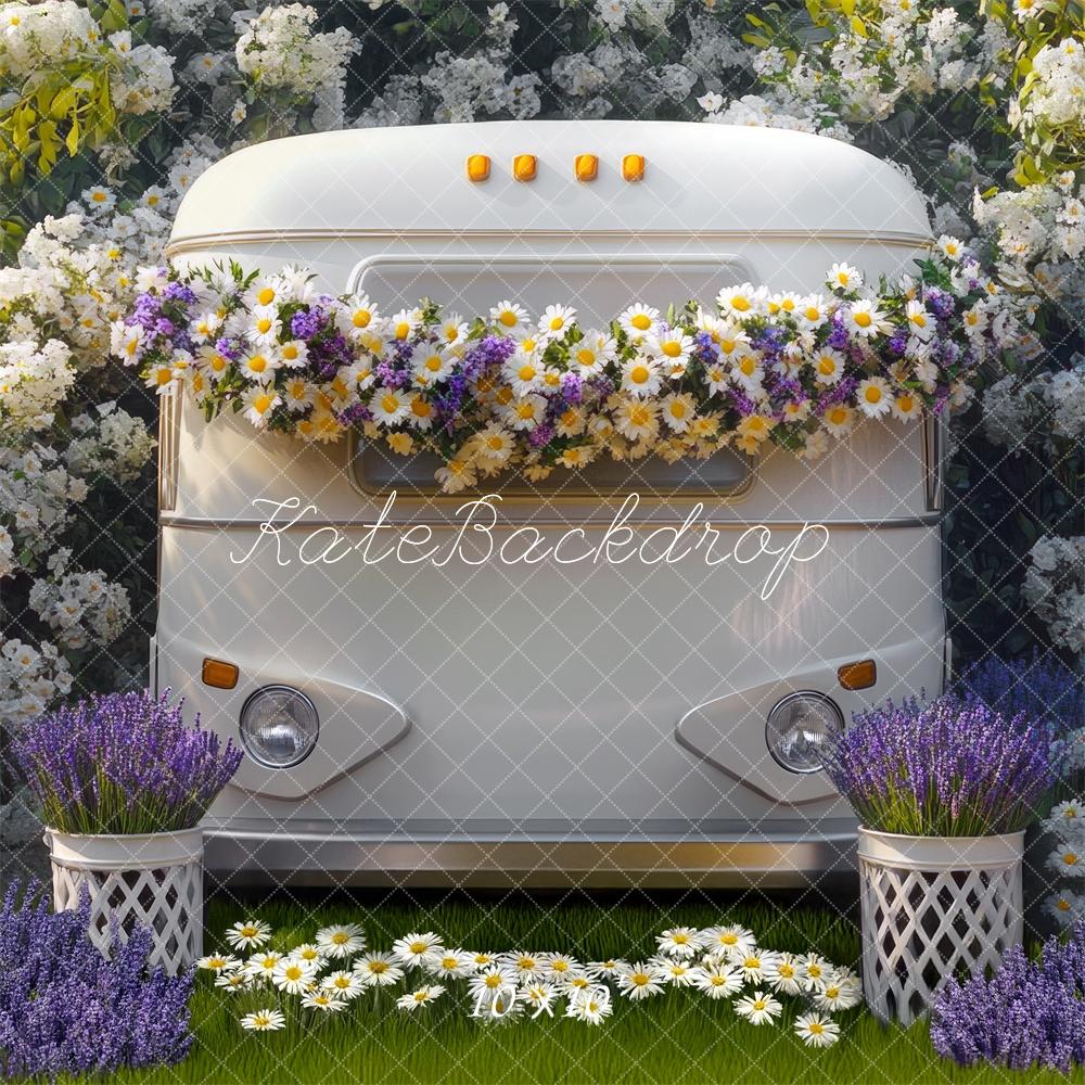 Kate Spring Floral Camper Van Backdrop Designed by Mini MakeBelieve