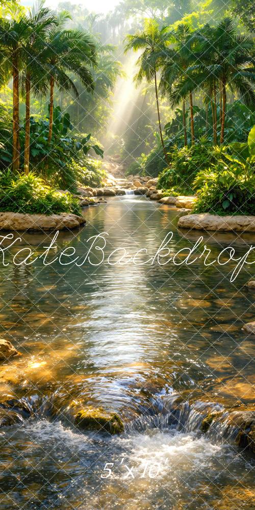 Kate Sweep Nature Jungle Waterfall Stream Printed Backdrop Designed by Mini MakeBelieve