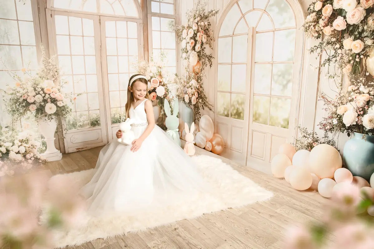 Kate Wedding Floral Arched Window Balloons Backdrop Designed by Emetselch