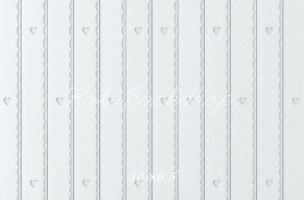 Kate White Scalloped Heart Retro Wall/Floor Backdrop Designed by Mini MakeBelieve