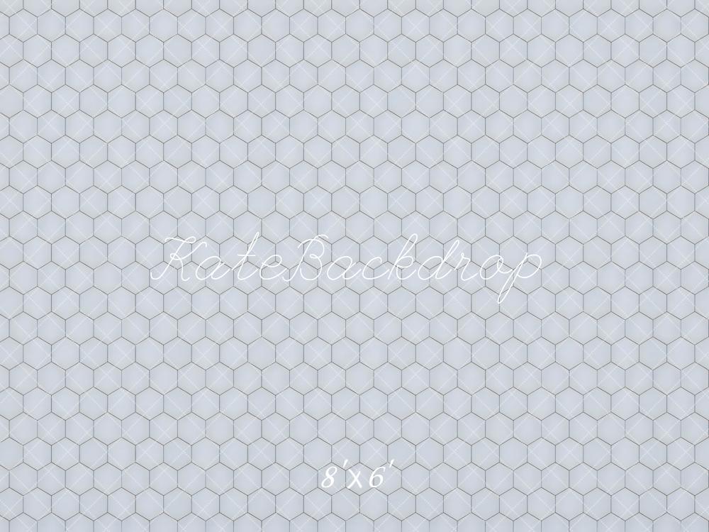 Kate Gray Hexagon Pattern Floor Backdrop Designed by Mini MakeBelieve