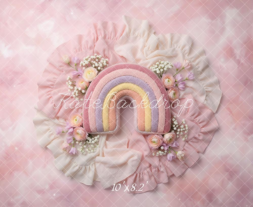 Kate Pink Rainbow Flower Arrangement Floor Backdrop Designed by Mini MakeBelieve