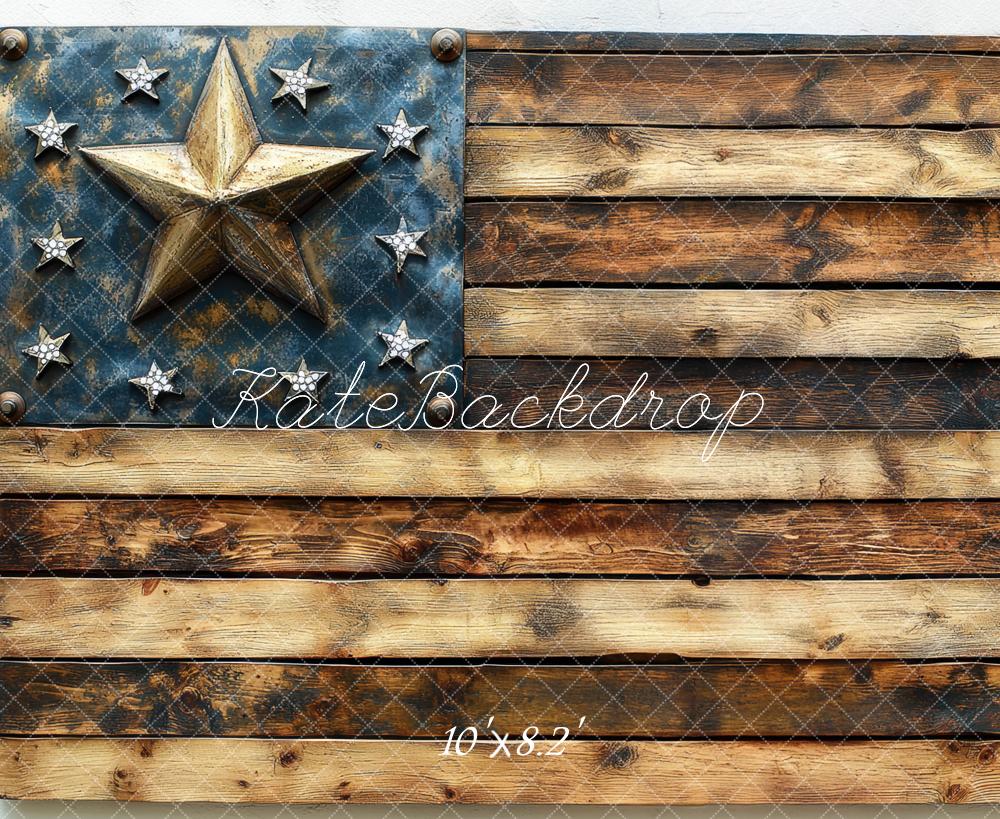 Kate Independence Day Rustic American Wood Flag Backdrop Designed by Mini MakeBelieve