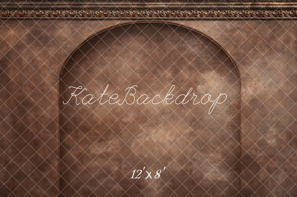 Kate Fine Art Brown Ornate Arch Wall Printed Backdrop Designed by Mini MakeBelieve