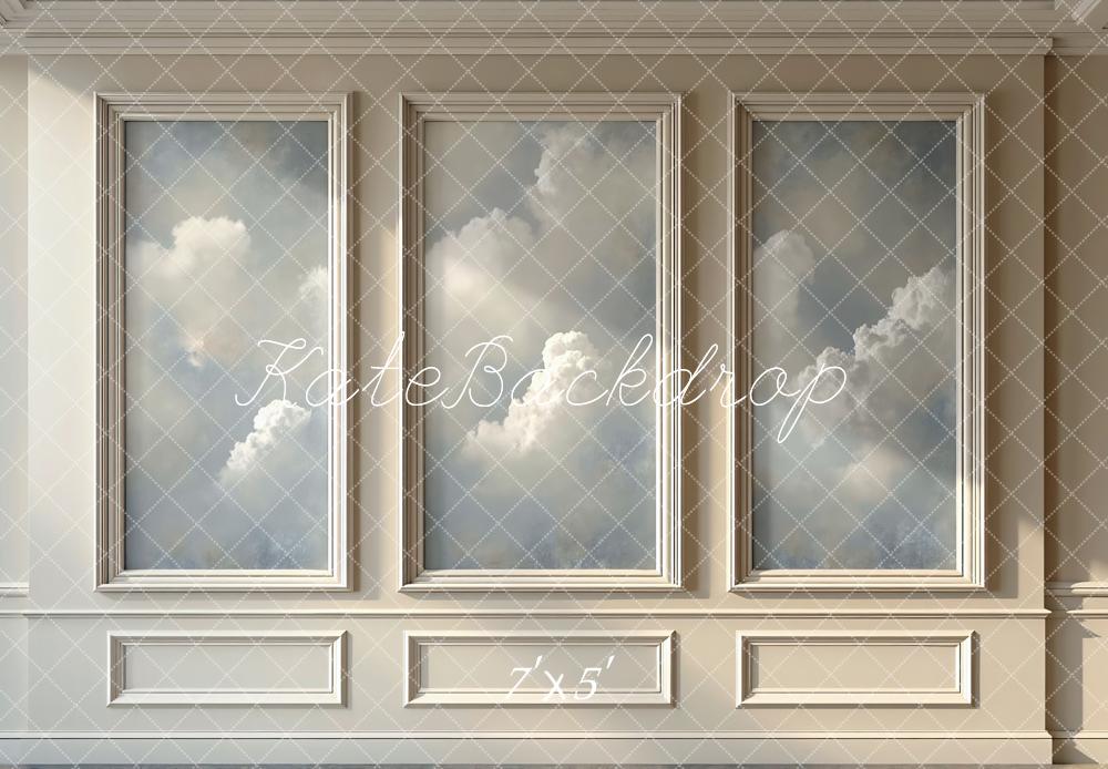 Kate Vintage Wall Cloudy Sky Panels Printed Backdrop Designed by Mini MakeBelieve