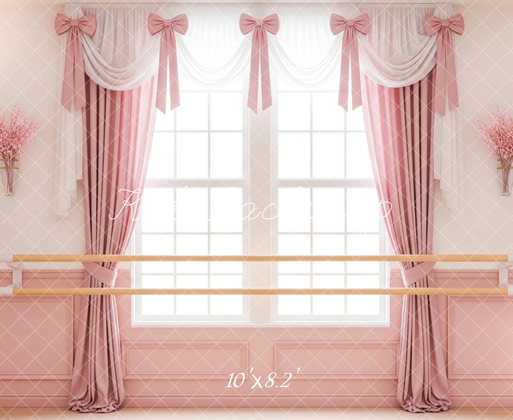Kate Pink Ballet Barre Window Curtains Backdrop Designed by Patty Roberts