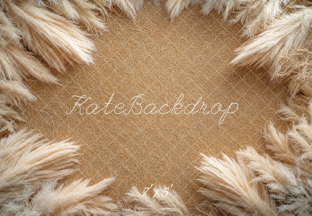 Boho Pampasgras Vloer Foto Achtergrond Designed by Mini MakeBelieve