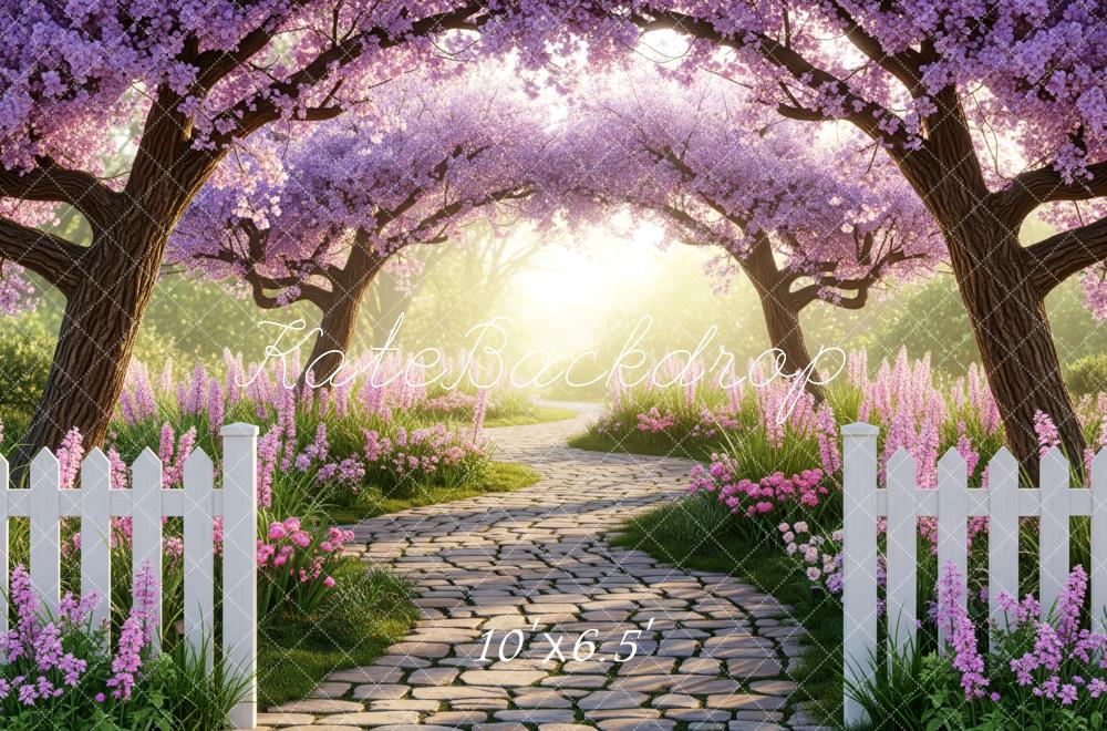 Kate Spring Pink Flower Arch Garden Pathway Backdrop Designed by Patty Roberts