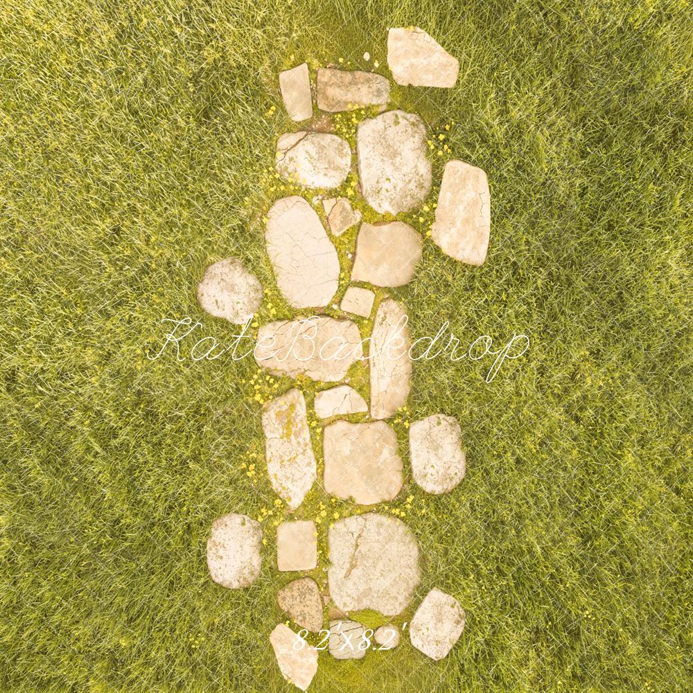 Kate Summer Stone Pathway in Grass Field Printed Backdrop Designed by Kate Image