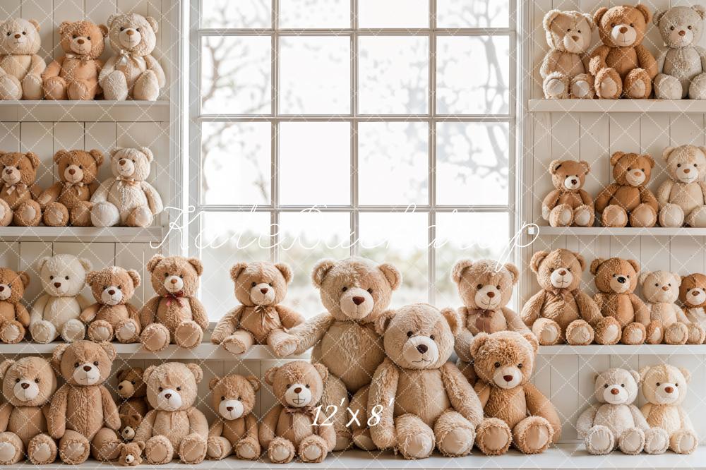 Kate Birthday Teddy Bear Shelf Window Backdrop Designed by Emetselch