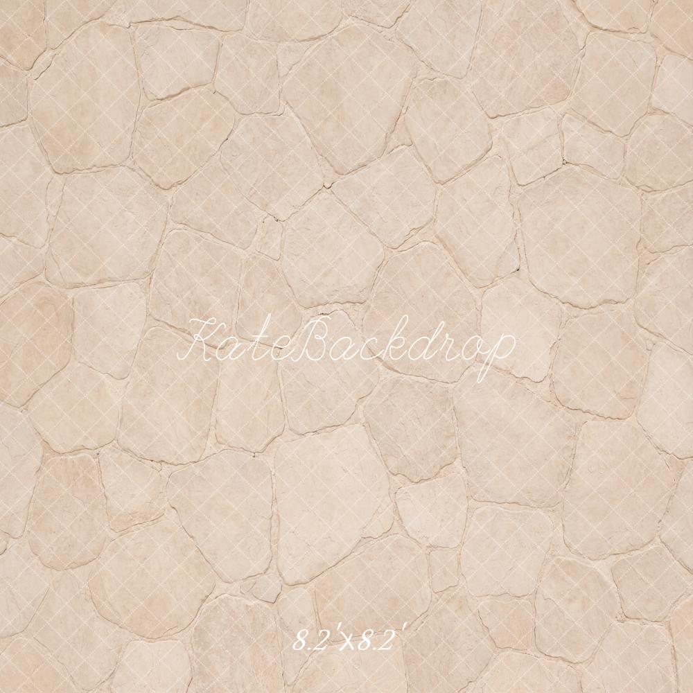 Kate Beige Cobblestone Floor Printed Backdrop Designed by Emetselch
