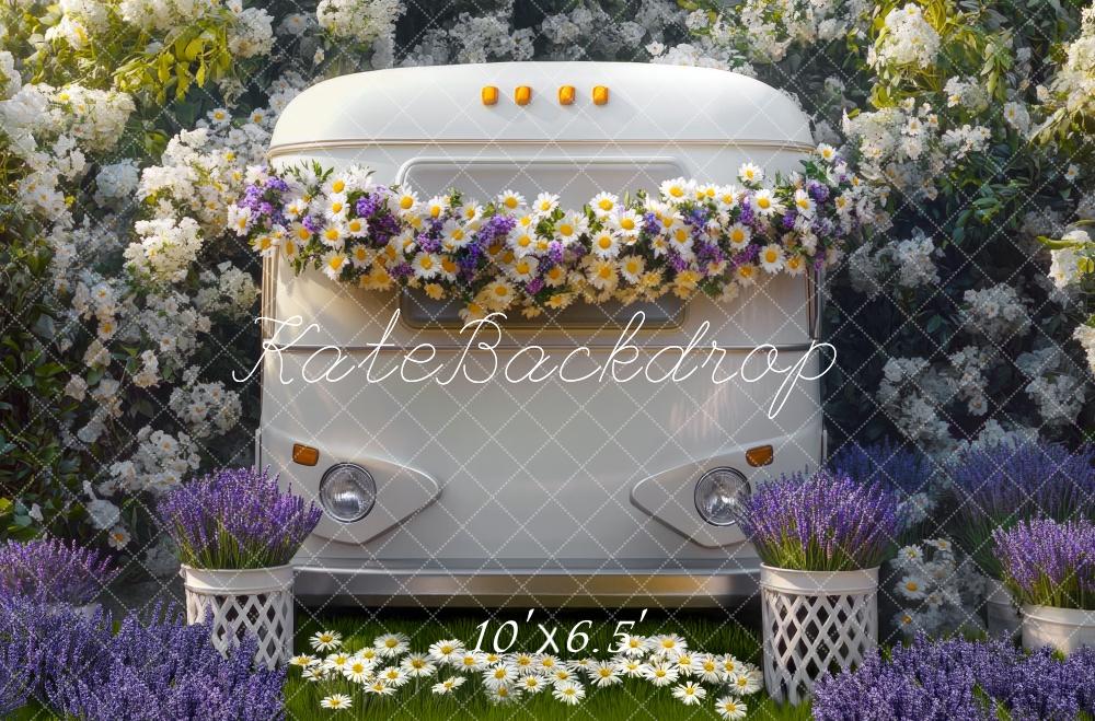 Kate Spring Floral Camper Van Backdrop Designed by Mini MakeBelieve