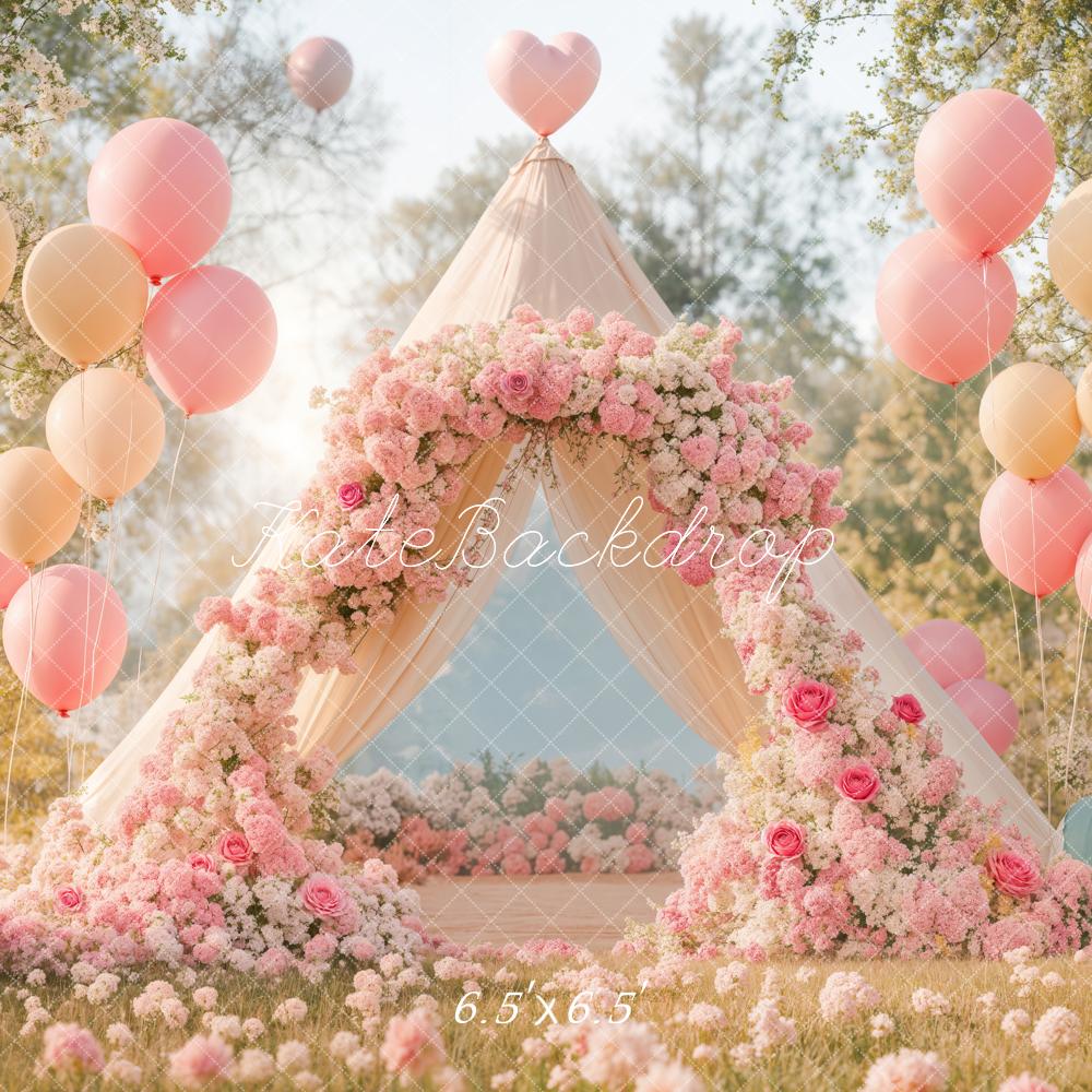 Kate Romantic Flower Arch Balloon Tent Backdrop Designed by Emetselch