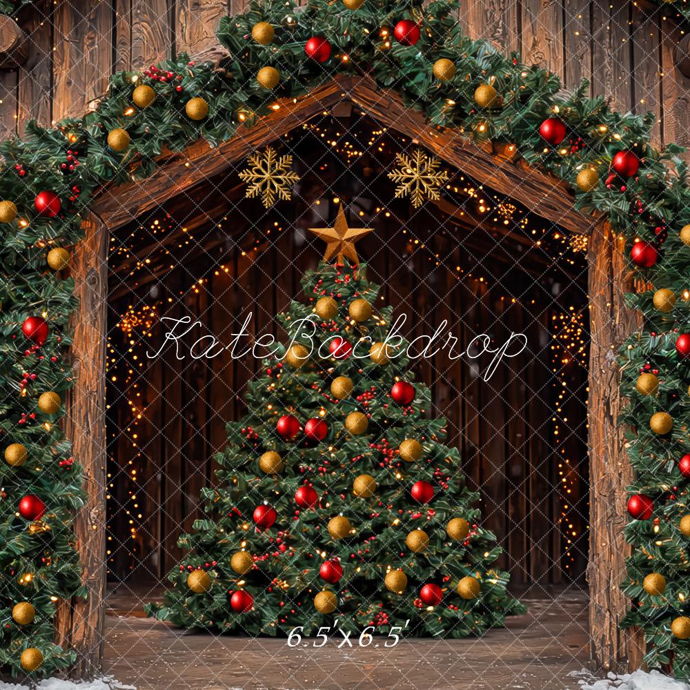 Kate Christmas Tree Barn Wooden Arch Backdrop Designed by Mini MakeBelieve