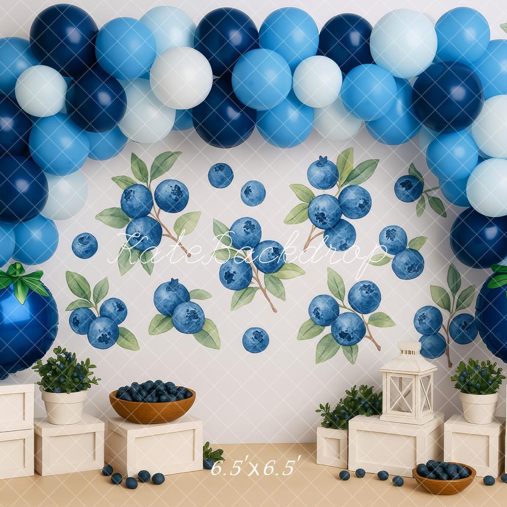 Kate Cake Smash Blueberry Balloon Arch Backdrop Designed by Patty Roberts