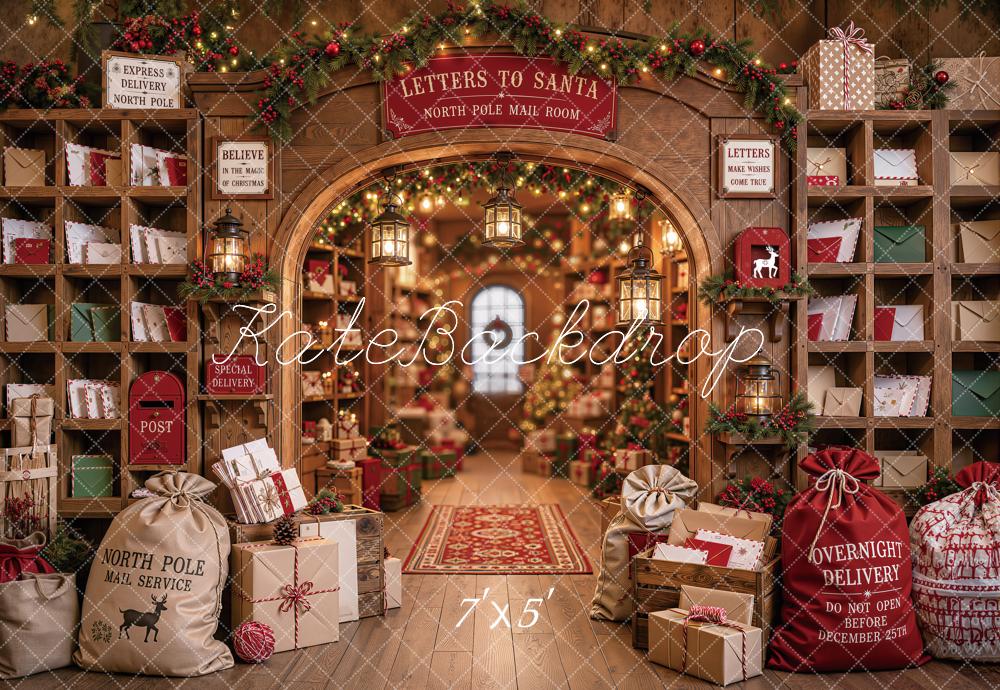 Kate Christmas Mail Room Letters to Santa Workshop Printed Backdrop Designed by Emetselch
