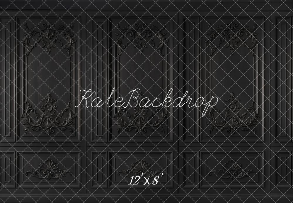 Kate Vintage Black Ornate Wall Printed Backdrop Designed by Kate Image