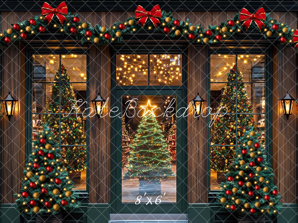 Kate Christmas Garland Tree Window Lights Backdrop Designed by Mini MakeBelieve