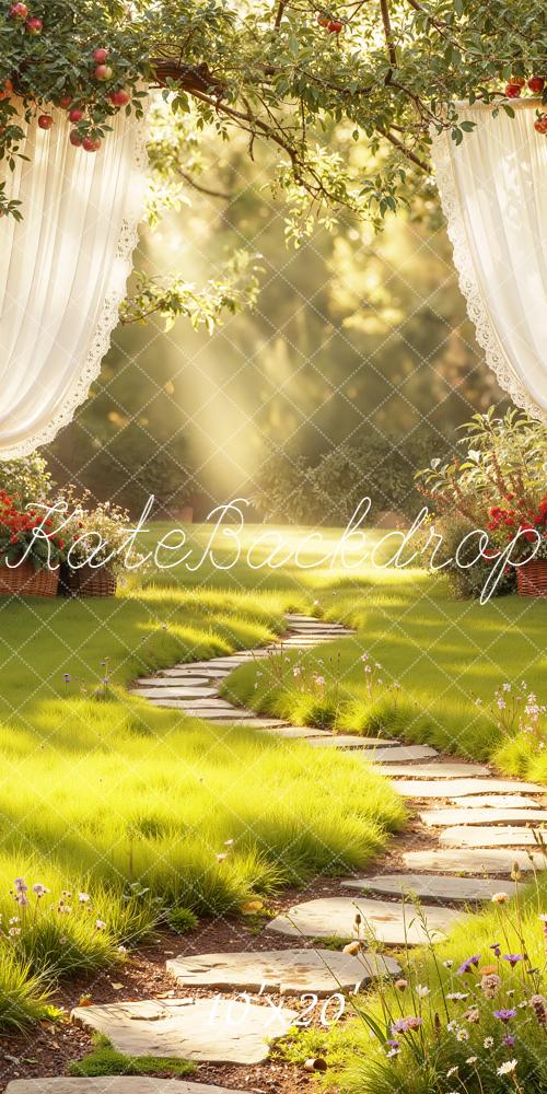 Kate Spring Garden Arch Apple Tree Curtain Pathway Backdrop Designed by Emetselch