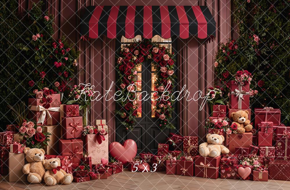 Kate Valentines Shop Doorway Roses Gifts Teddy Bears Backdrop Designed by Emetselch