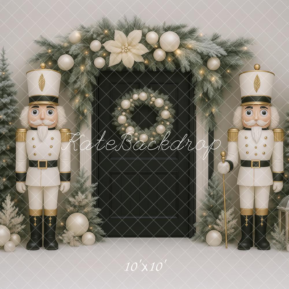 Kate Christmas Nutcracker Garland Black Door Trees Backdrop Designed by Ashley Paul