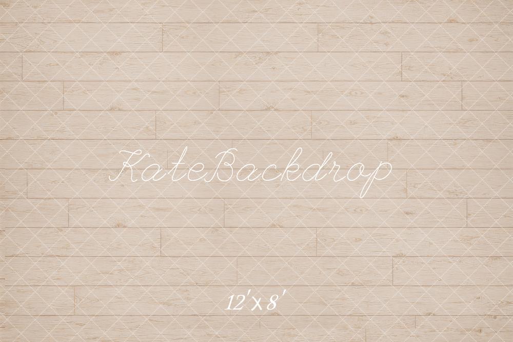 Kate Beige Wood Plank Floor Printed Backdrop Designed by Kate Image