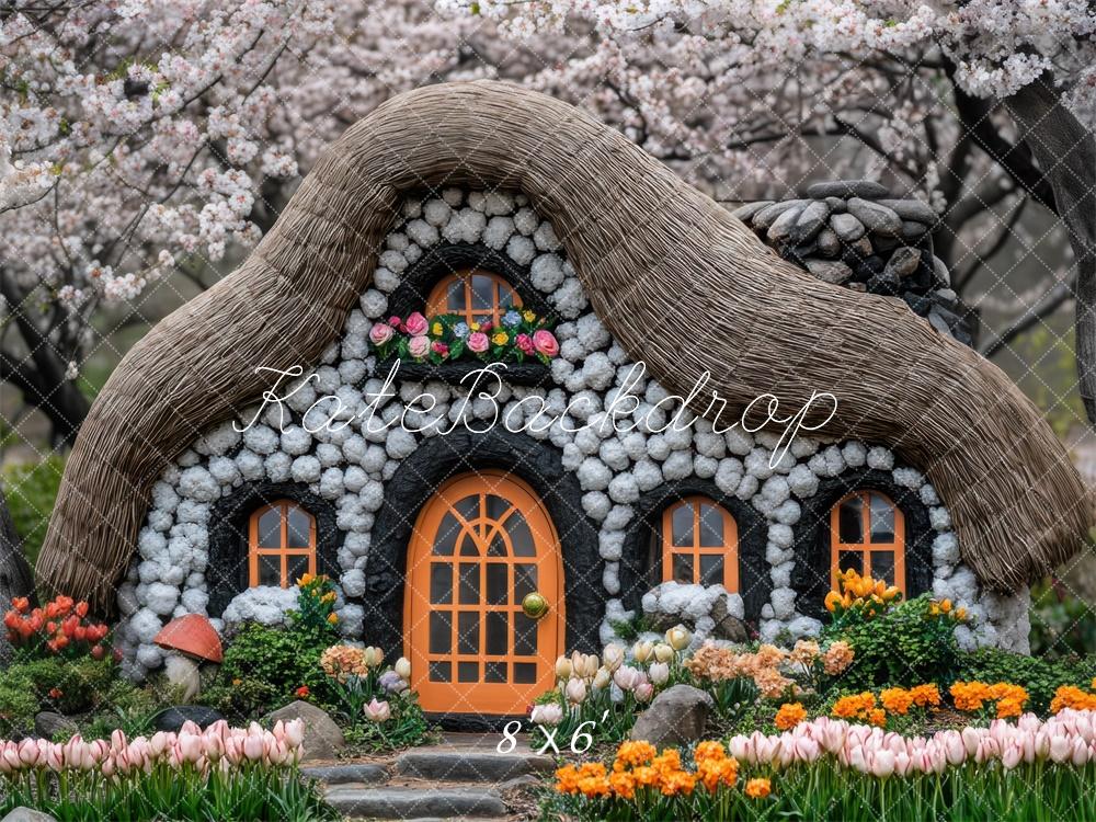 Spring Fairy Cottage Forest Foto Achtergrond Designed by Mini MakeBelieve