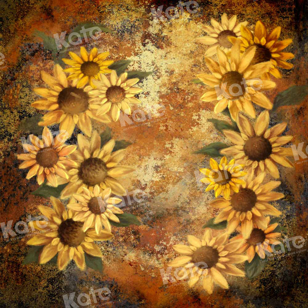 RTS Kate Floral Hand Painted Sunflower Backdrop Designed by GQ