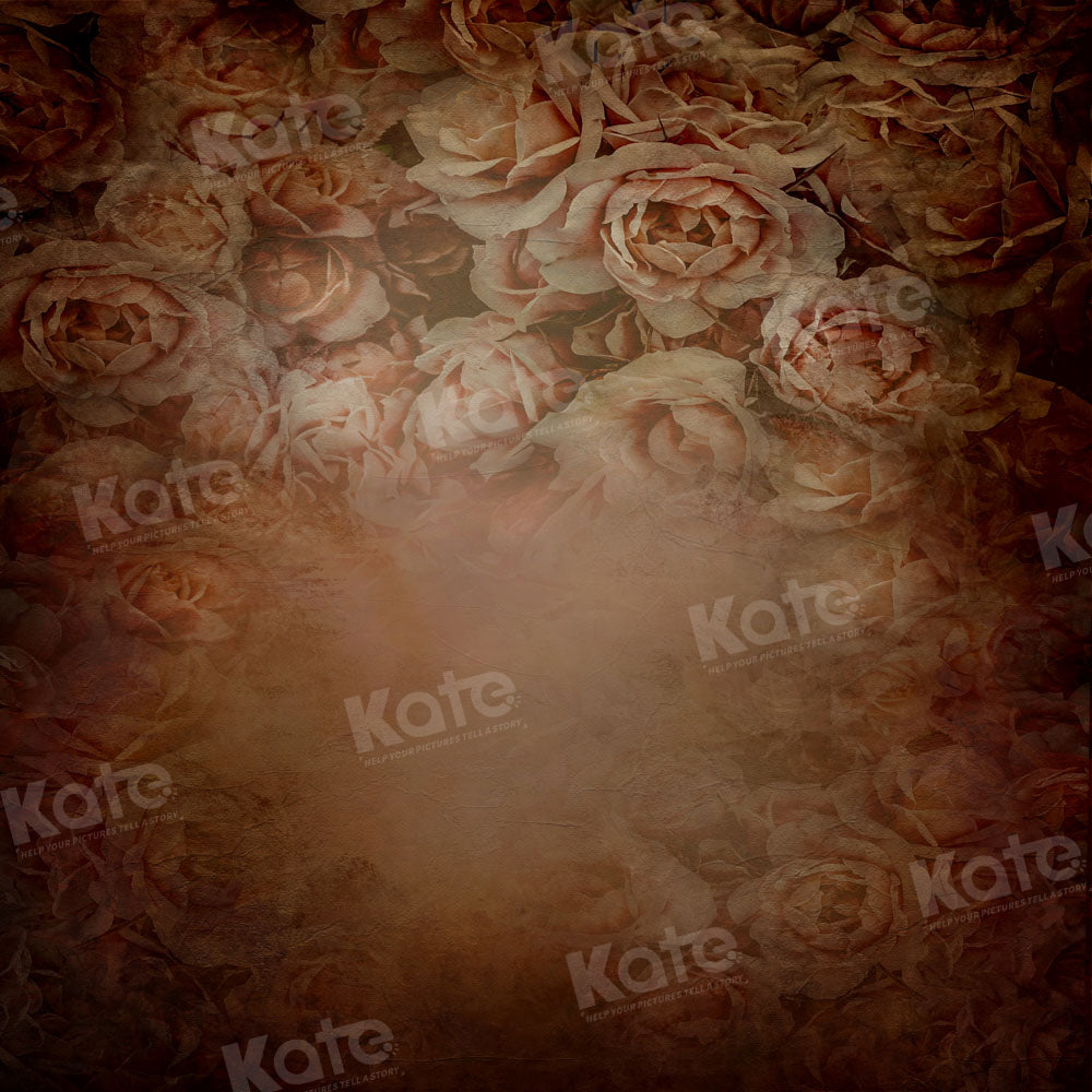 RTS Kate Retro Floral Brown Backdrop Designed by GQ