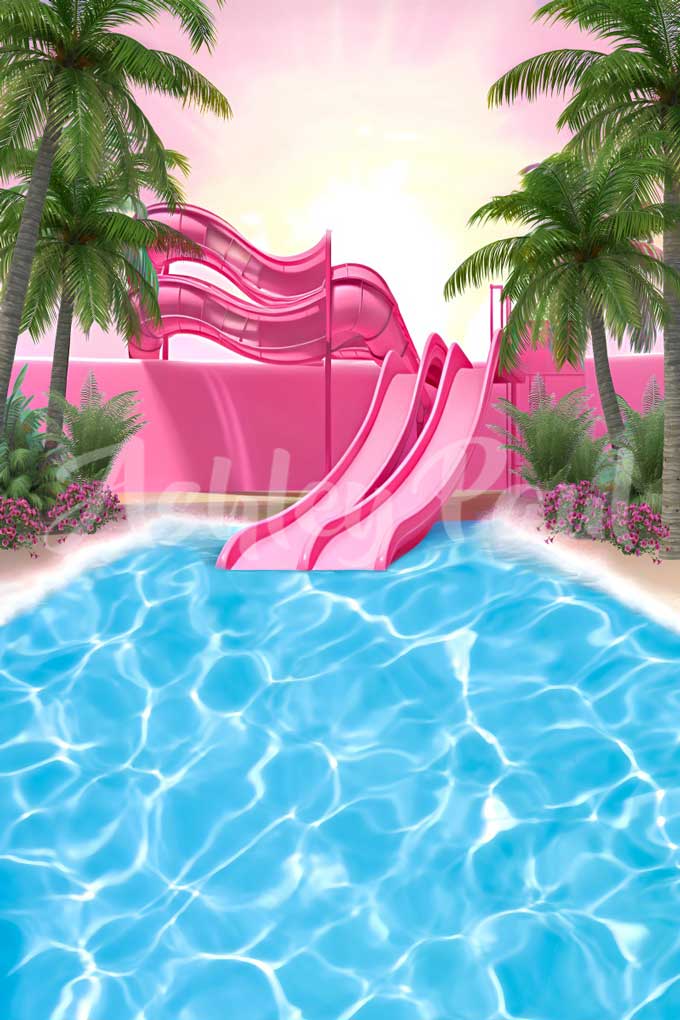 Kate Fashion Doll Water Slide Pool Fun Backdrop Designed by Ashley Paul