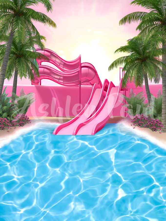 Kate Fashion Doll Water Slide Pool Fun Backdrop Designed by Ashley Paul