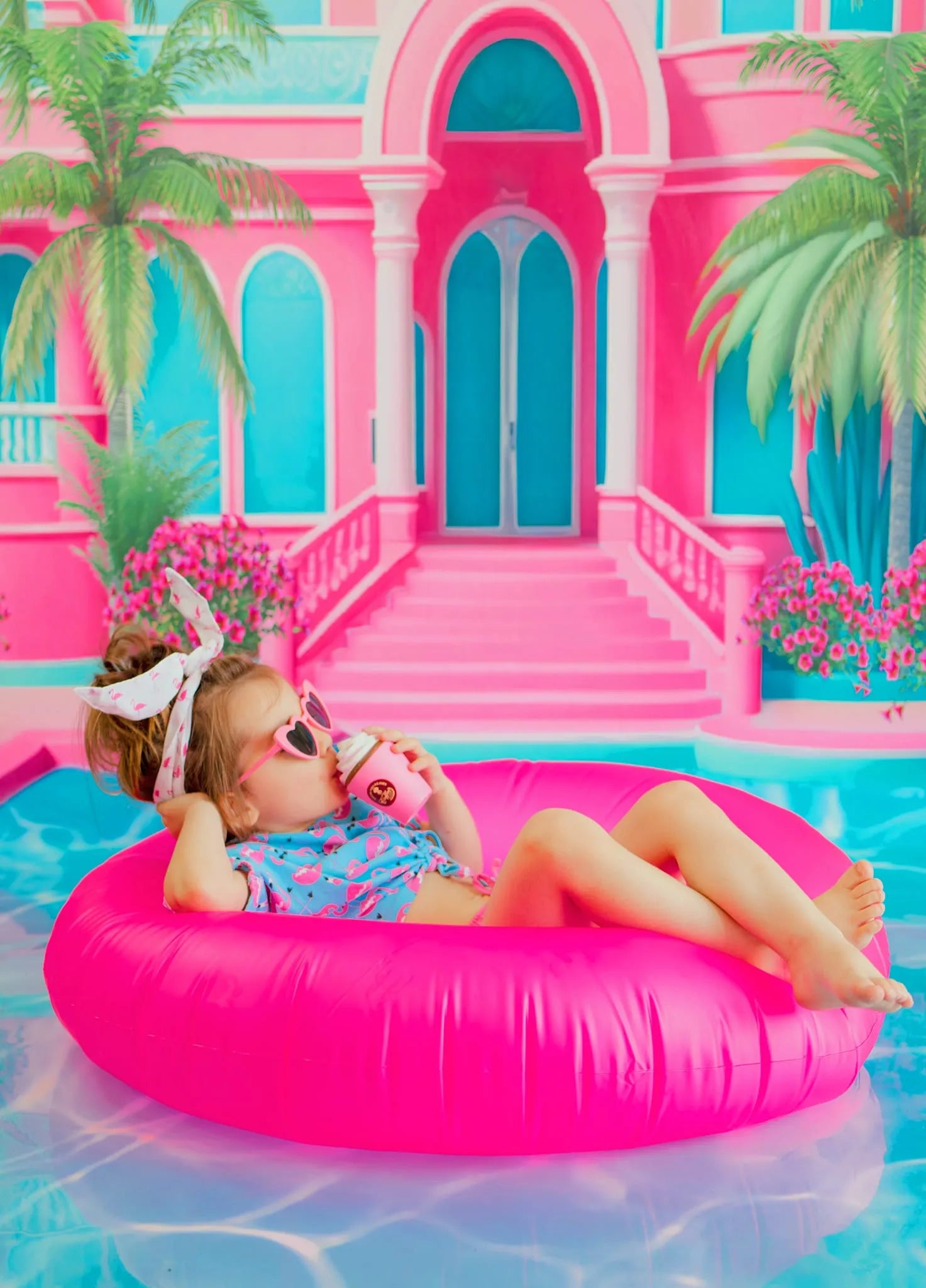 Kate Sweep Summer Pool Party Dolly Dream Backdrop Designed by Ashley Paul