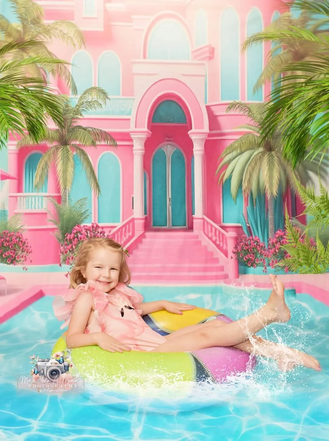 Kate Summer Pool Party Dolly Dream Fleece Backdrop Designed by Ashley Paul