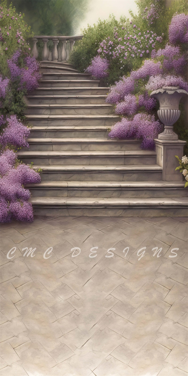 Kate Sweep Lavender Stairs Backdrop for Photography Designed by Candice Compton