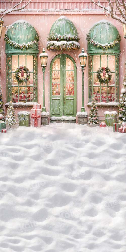 Kate Sweep Christmas Store Snow Floor Backdrop Designed by Chain Photography