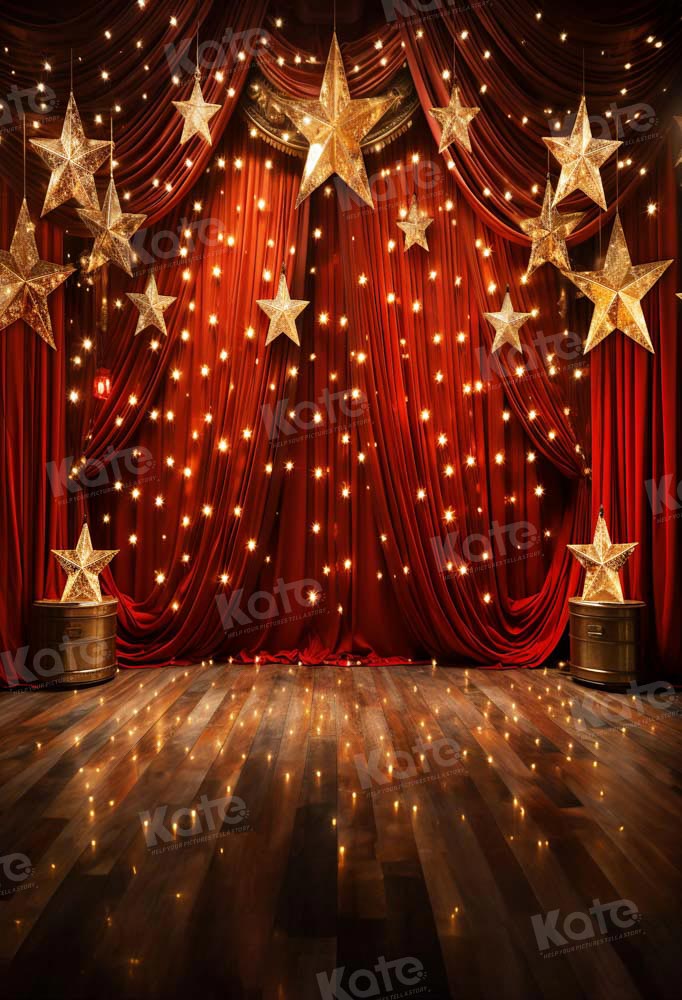 Kate Star Red Stage Floor Backdrop Designed by Chain Photography